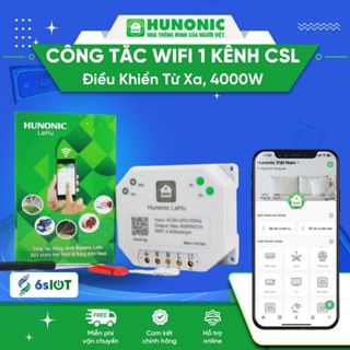  Công Tắc Hunonic Lahu 1 Kênh  WiFi Công Suất Lớn 4000W Hẹn Giờ Điều Khiển Từ Xa Chuyên Lắp Tủ Điện 
