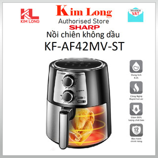 Nồi chiên không dầu sharp kf-af42mv-st 4.2lít công suất 1250-1450w - chính hãng