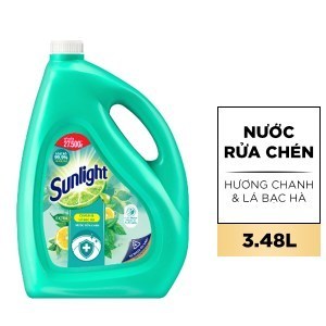 Nước rửa chén Sunlight 3,6kg/Can Hương chanh trà xanh hương tự nhiên an toàn cho mọi loại da tay