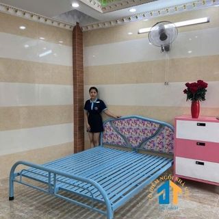 Giường sắt đôi 2 người nằm 1m6x2m