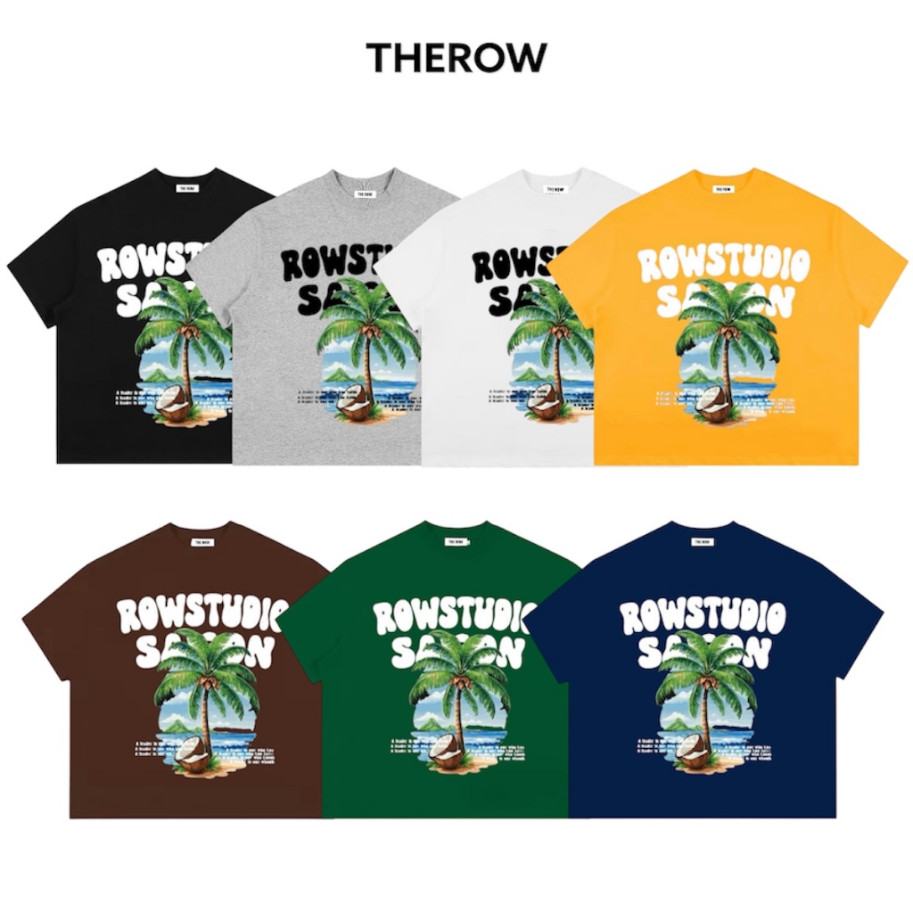 Áo Thun Big Boxy Local Brand THEROW Tay Ngắn Cotton " CÂY DỪA COCONUT " Menswear Unisex Nam Nữ Cổ Tròn Hot Trend 2025 | BigBuy360 - bigbuy360.vn