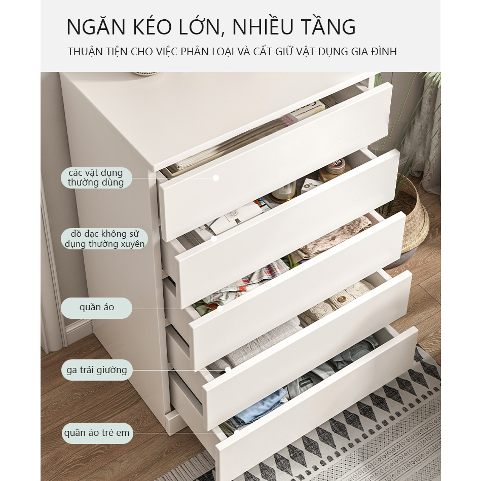 HUHU Tủ ngăn kéo gỗ cao cấp cho phòng ngủ và phòng khách, đa năng, tiện lợi, lưu trữ nhiều | BigBuy360 - bigbuy360.vn