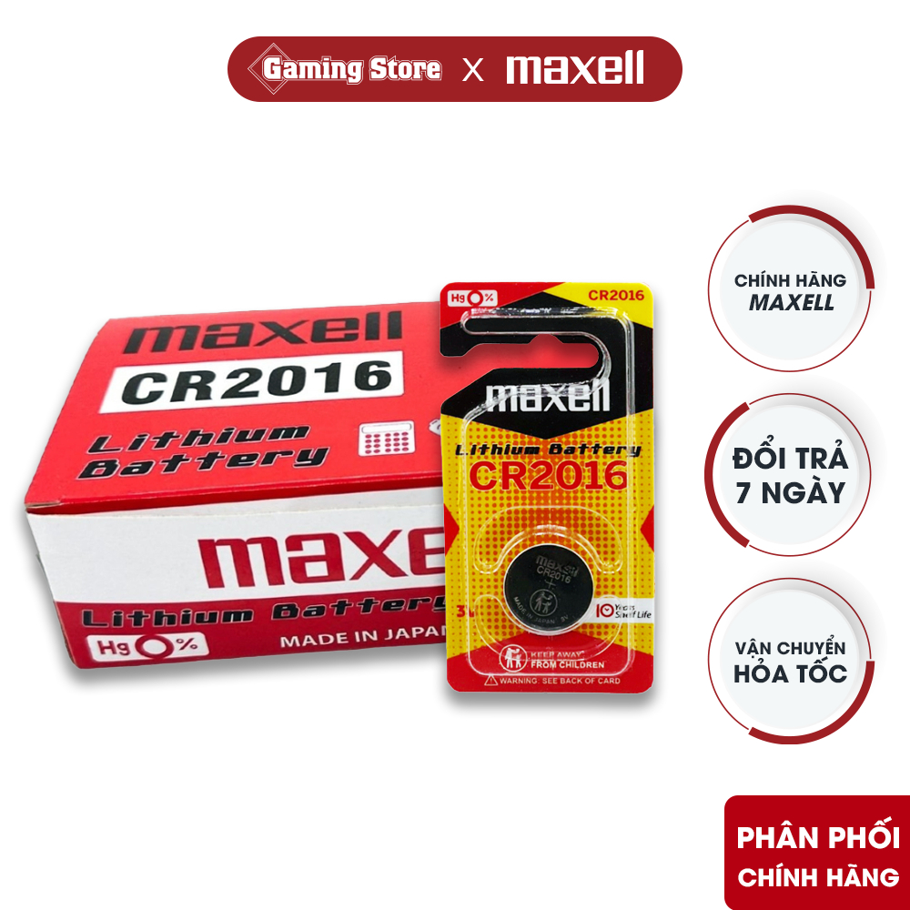 Pin Maxell CR2016 Lithium 3v (Vỉ 1 Viên) - Hàng Chính Hãng