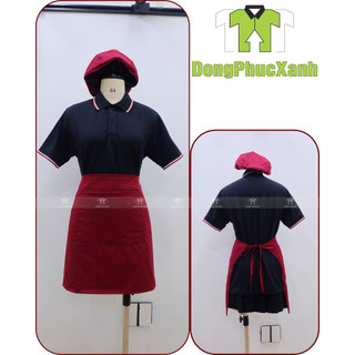 Tạp Dề Phục Vụ Màu Đỏ Chất ĐẸP - Làm đồng phục
