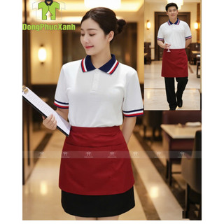 Tạp Dề Phục Vụ Màu Đỏ Chất ĐẸP - Làm đồng phục