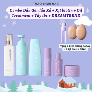 COMBO 6SP: DẦU GỘI XẢ + TINH DẦU + XỊT TÓC BIOTIN + TẨY TBC DA ĐẦU + AHA DREAMTREND CHĂM SÓC TÓC MỌC TÓC GIẢM RỤNG