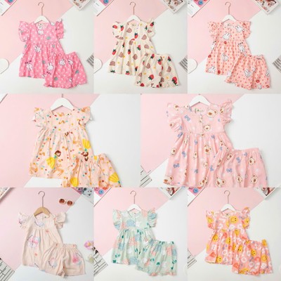 Bộ mặc nhà, mát LITIBABY vải Lanh, cúc ngực cánh tiên size đại cho bạn 27kg - 36kg