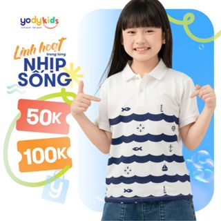 Áo phông có cổ cho bé chất liệu cotton áo polo trẻ em thoáng mát mềm mại YODY KCPO25A169