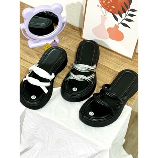 Dép xuồng-dép bánh mì đế cao quai mút quấn chéo thời trang công sở