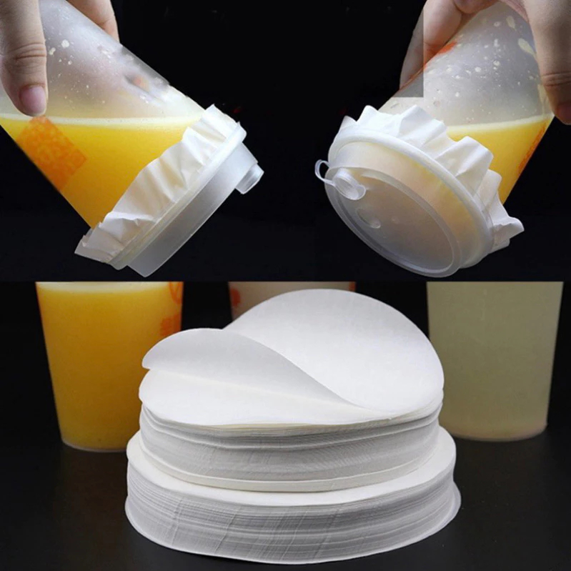  Set 500 Tờ Giấy Chống Tràn Trà Sữa Giấy Lót Chống Tràn Ly Đồ Uống Mang Đi Chống Rò Rỉ Cho Cốc Ly Giấy Nhựa PP Nhựa PE 