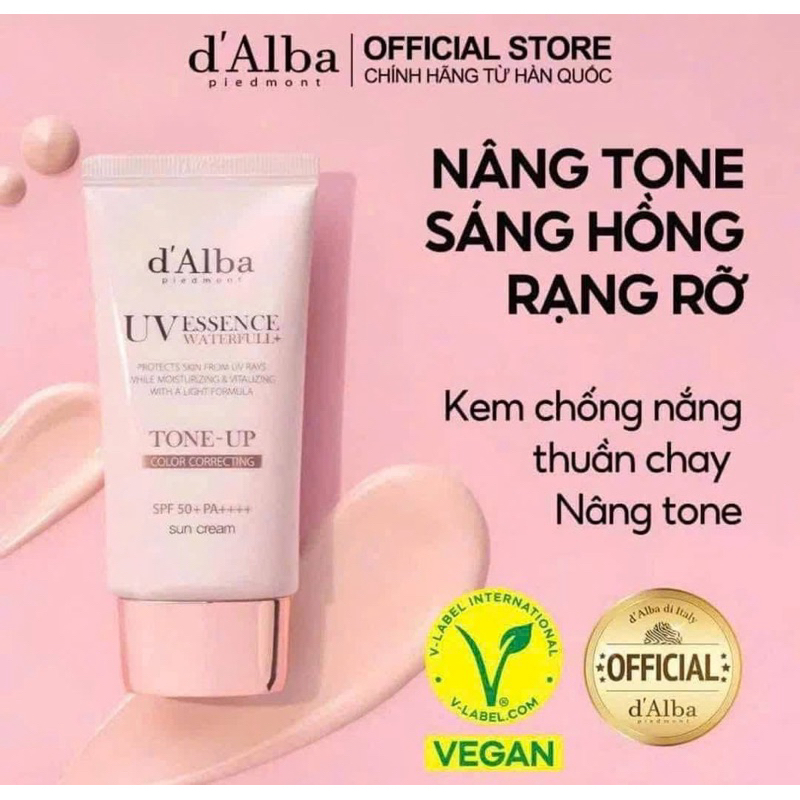Kem chống nắng Dalba Tone up hồng