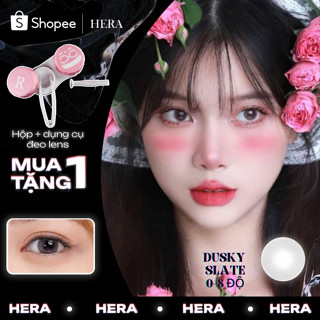  Kính Áp Tròng Hera Xám Phấn Trong Trẻo 0 - 8 Độ DUSKY SLATE Nhập Khẩu Hàn Quốc Lens Cận 6 Tháng 