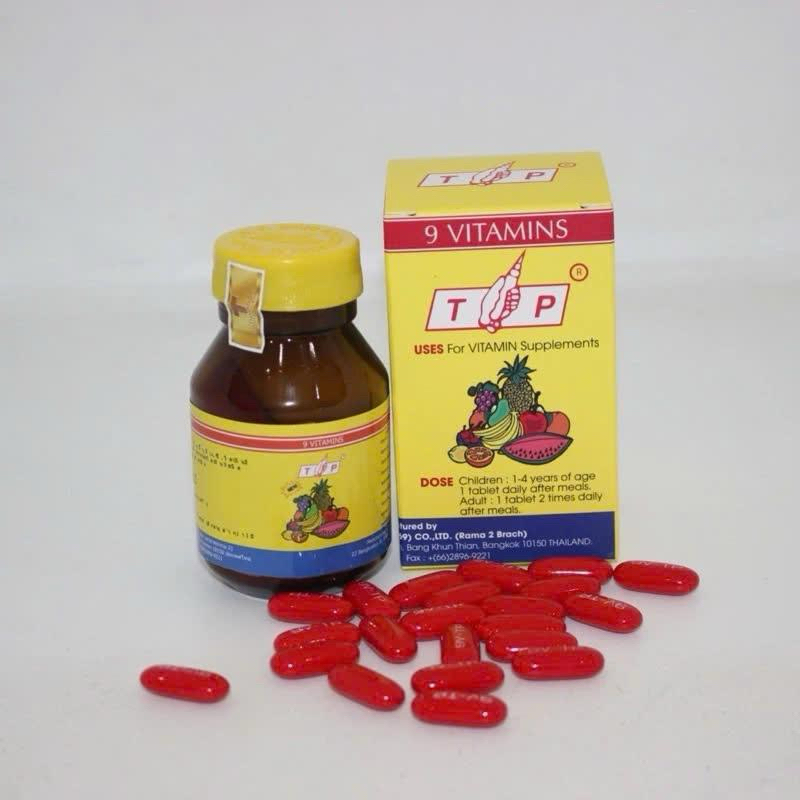 Viên Uống 9 VITAMIN Thái Lan Từ Trái Cây - Hũ 50 Viên, Bổ Sung Chất Cho Cơ Thể - Bùi Thế Bảo