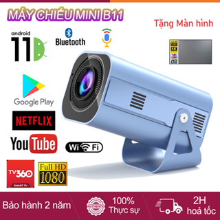Máy Chiếu mini B11 Android 11 Full HD 1080P 4K Có Điều Khiển Giọng Nói Kết Nối Điện Thoại laptop ios Phòng ngủ xem phim