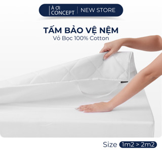 Tấm Bảo Vệ Nệm AOICONCEPT Ga Giường Chống Thấm đủ size Vỏ Cotton Bọc Nệm Chống Thấm Bảo Vệ Nệm Thoáng Khí An toàn cho da