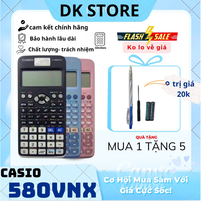 [CHÍNH HÃNG]MÁY TÍNH CASIO 570 580VNX 880BTG CŨ ĐÃ QUA SỬ DỤNG(MỚI) | CASIO 580VNX CŨ CHÍNH HÃNG