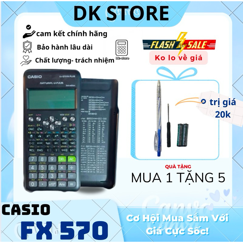 [CHÍNH HÃNG]MÁY TÍNH CASIO 570VNX ĐÃ CŨ QUA SỬ DỤNG(MỚI) | CASIO 570 CŨ CHÍNH HÃNG