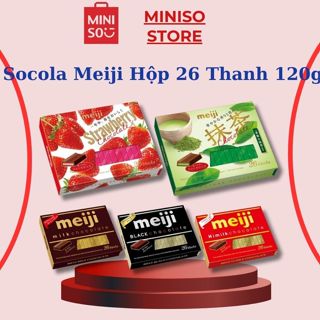 Socola Meiji Nhật bản Hộp 26 thanh Siêu Ngon sẵn 4 vị: Trà xanh, Socola, Dâu, Mix vị.