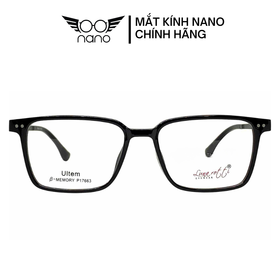 Gọng Kính Nam, Nữ Vuông LUNA ROTTI  P17663 Chất Liệu Ultem kiểu dáng thời trang cao cấp l Khăn lau k
