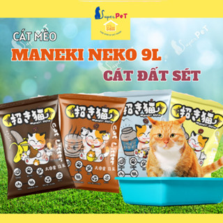Cát Mèo MANEKI NEKO 9L (~ 3,8kg), Cát Đất Sét Cát Cho Mèo, Cát Vệ Sinh Cho Mèo – Superpet