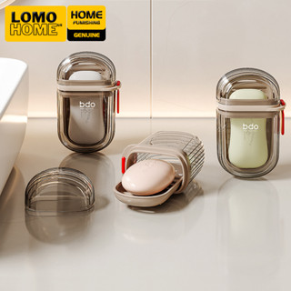 Hộp đựng xà bông du lịch trong suốt bỏ túi LOMO bdo thiết kế nắp đậy chống rỉ nước và khay thoát nước tiện dụng
