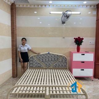 Giường sắt kiểu tròn cách điệu 1m4 dài 2m