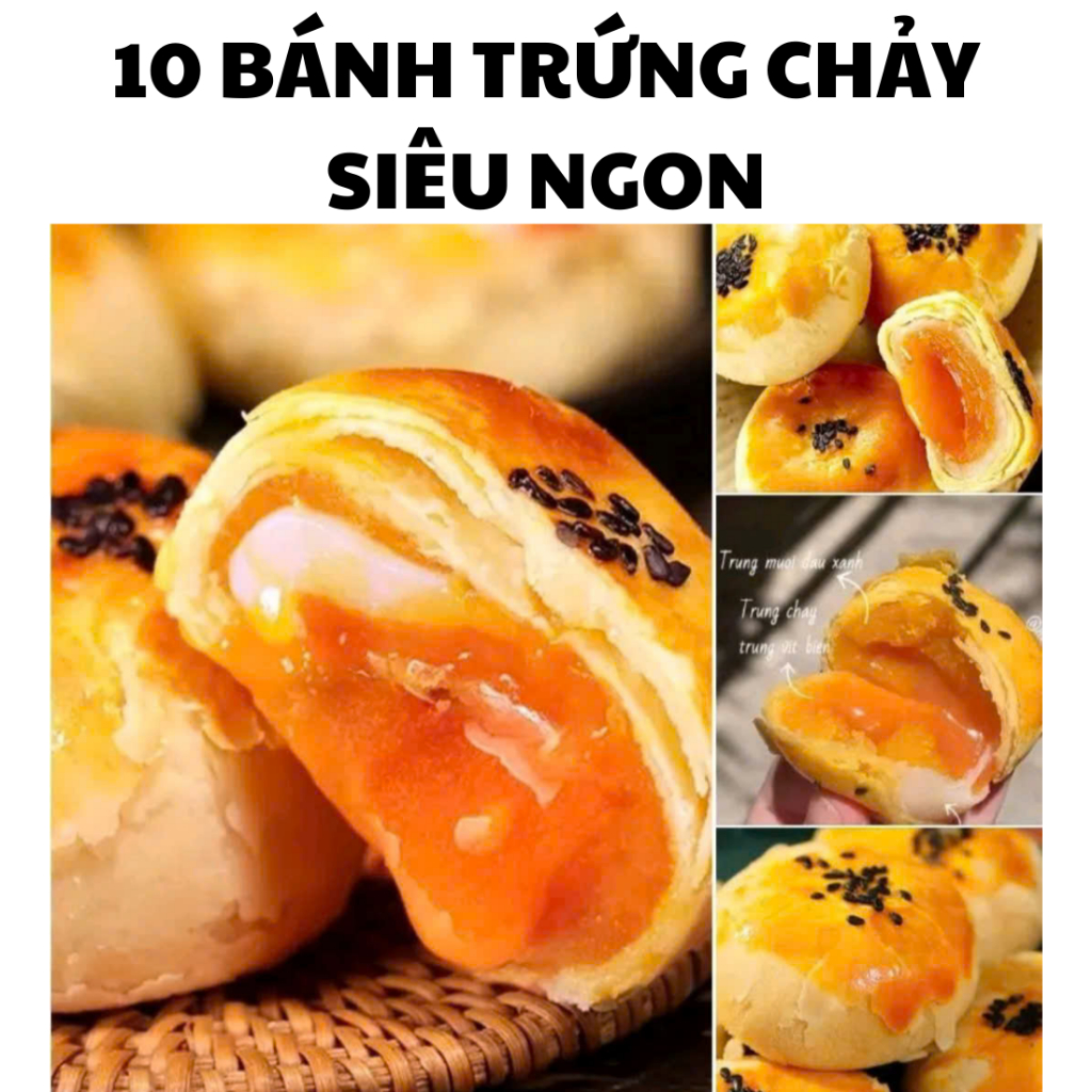 10 CHIẾC BÁNH TRỮNG CHẢY NGÀN LỚP ĐÀI LOAN THƠM NGON