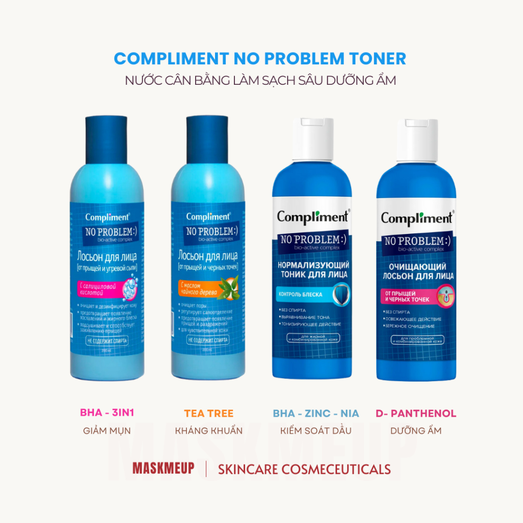 TONER LÀM SẠCH CHO DA DẦU MỤN COMPLIMENT