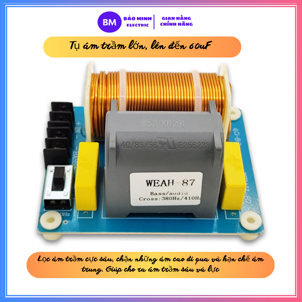 Phân tần loa Sub Weah-87 công suất 1200w có thể sử dụng cho loa Sub hơi 30, sub 40, sub 50