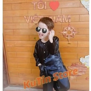 Bà ba đen cho bé (8-45kg) vải phi lụa mềm mát