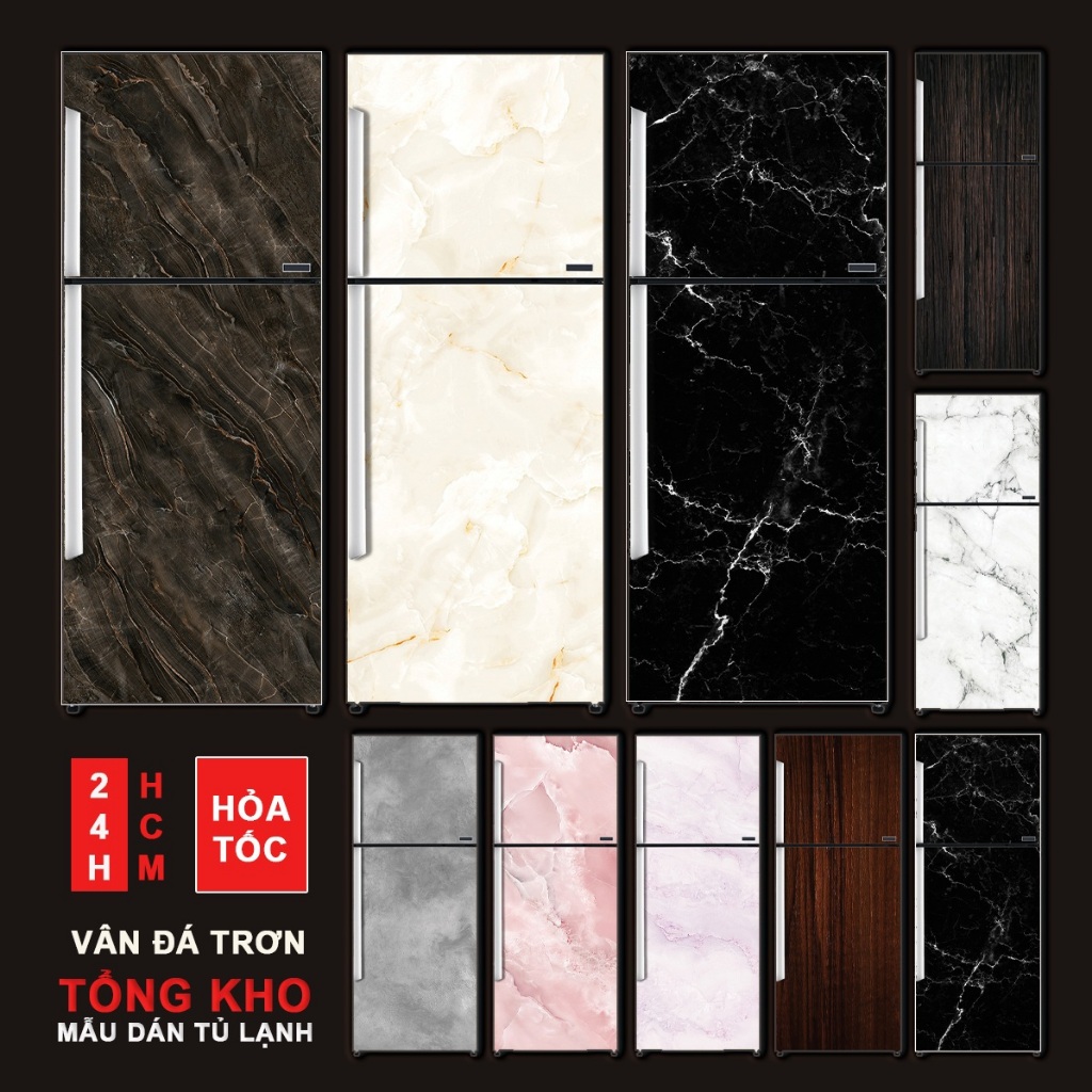 DECAL DÁN TỦ LẠNH VÂN ĐÁ TRƠN - THUTHAODECOR