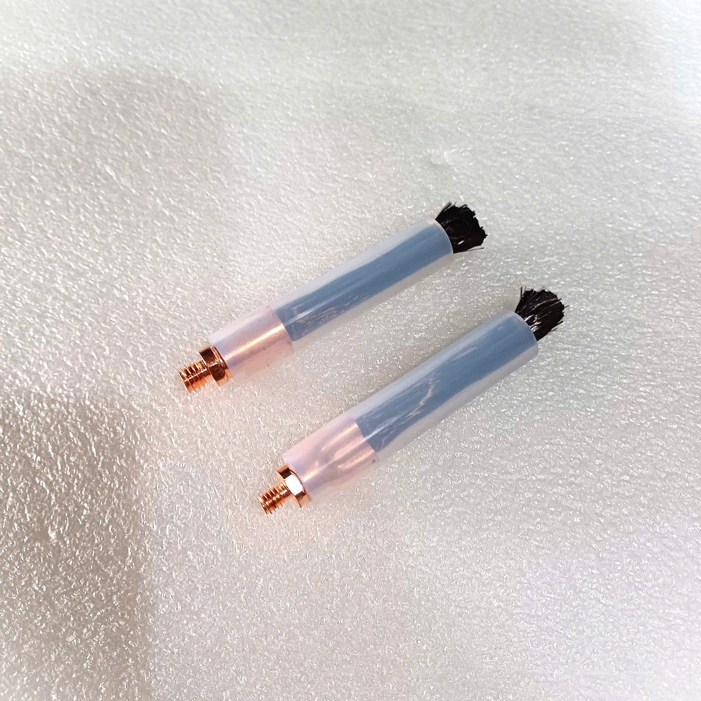 Chổi tẩy mối hàn phi 6 - phi 8 sợi các bon, ren đồng - Chổi dùng cho máy điện hóa