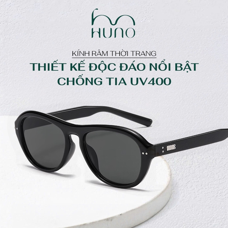 Kính râm nam nữ HUNO, kính mát chất liệu cao cấp TR90 siêu bền bỉ, chống tia uv400 - KR150