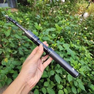  Cần Câu Lure Rút V3 Black carbon cao cấp thu gọn 27cm đứng ngang - Cần UL Siêu rút gọn V3 