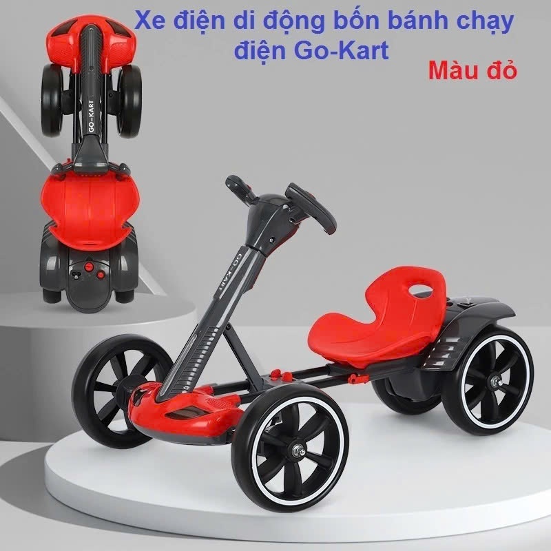 Xe điện di động đa năng 4 bánh chạy điện Go-Kart  có điều khiển từ xa   - Xe điện gấp gọn Go Kart Tr