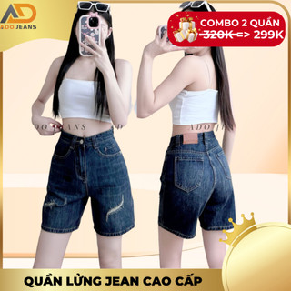  Quần short Jeans lững nữ lưng cao ống rộng,rách nhẹ cá tính chuẩn form tôn dáng -chất Jeans bò dày mịn đẹp  N04  