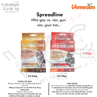 1 Tuýp nhỏ gáy Spreadline phòng, diệt ve, rận dành cho mèo