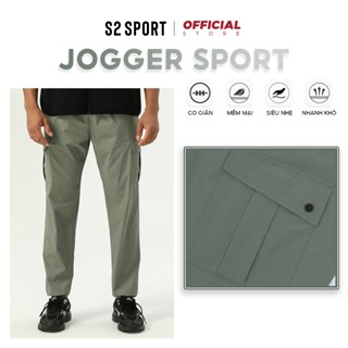 Quần dài jogger nam S2 SPORT túi hộp thể thao chất vải gió cao cấp bo gấu, co giãn 4 chiều - QGD03