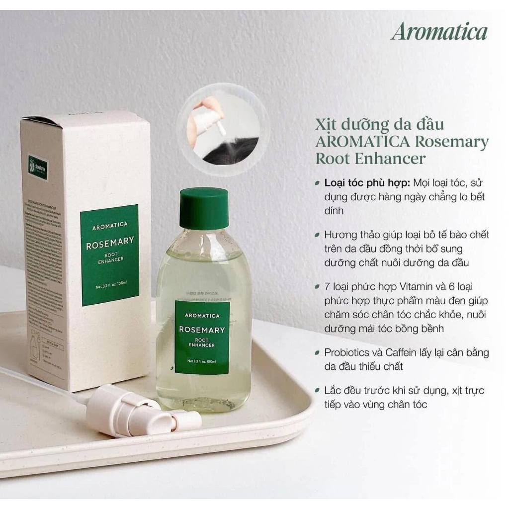(Seung Thảo) Xịt dưỡng tóc, kich thích mọc tóc Aromatica Rosemary Root Enhancer 100ml | BigBuy360 - bigbuy360.vn