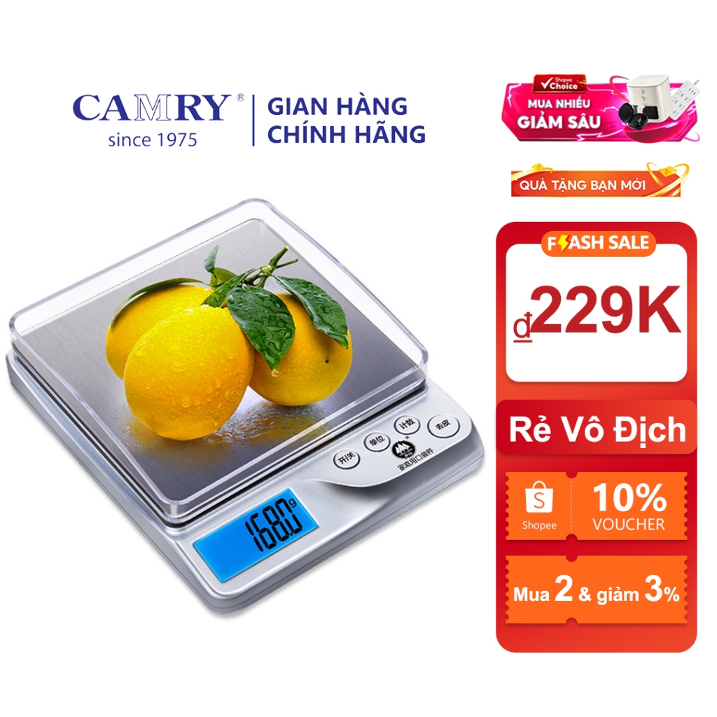Cân tiểu ly điện tử nhà bếp Camry 3kg/0.1g