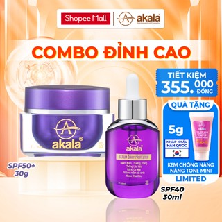 Combo  Kem Dưỡng Sáng Da Ngừa Lão Hóa akala 30g & Serum Giảm Nám Nâng Cơ Mặt Ngừa Lão Hóa Căng Da akala 30ml