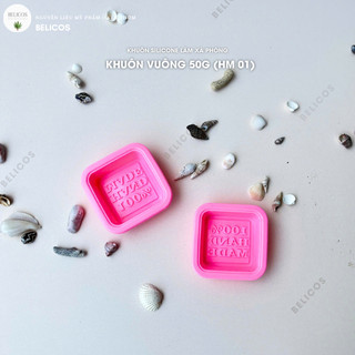 Khuôn xà phòng handmade DIY 50G - Khuôn silicone hình vuông có khắc chữ (HM01)
