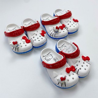  Giày cross trẻ em  sục cross Hello Kitty cho bé gái charm mèo 3D xinh yêu size C7-J4 tặng kèm JIbbitz 