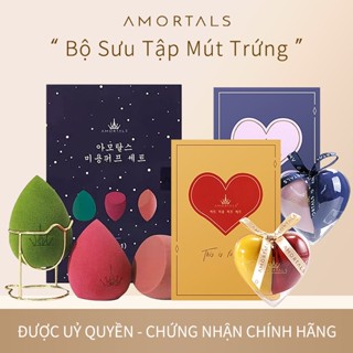 Bông mút trang điểm AMORTALS Chính Hãng hình quả trứng tán kem nền, cushion mềm mại, cao cấp