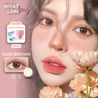  lens mắt nâu không viền NAMI Brown Kính áp tròng nâu tây có cận từ 0-8 | Nhatlam lens phân phối chính hãng Angel eyes 