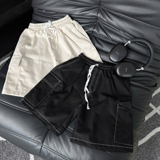 Quần Short Kaki Unisex túi hộp CHINO 🖤 Nam nữ unisex 🖤 Quần kaki ngố lưng chun ống rộng Jaystoree