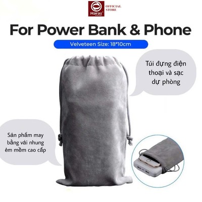 ( GIÁ SALE) TÚI đựng điện thoại ,sạc dự phòng ,đựng chuột máy tính, vải nhung cao cấp HARAS 345A