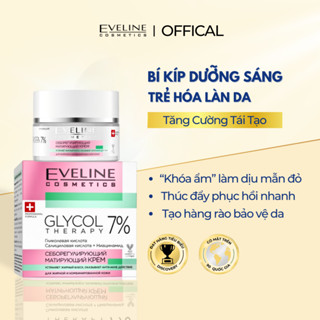 Kem Dưỡng Ẩm Da Dầu Mụn Eveline Glycol Therapy 7% Cream Niacinamide BHA 50ml