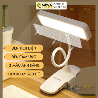  Đèn Học Kẹp Bàn Chống Cận Cảm Ứng Tích Điện 3 Chế Độ Ánh Sáng Xoay 360 Đèn Kí Túc Xá 