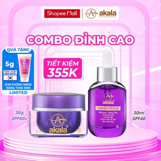 Combo Kem Dưỡng Sáng Da Ngừa Lão Hóa akala 30g & Serum Giảm Nám Nâng Cơ Mặt Ngừa Lão Hóa Căng Da akala 30ml